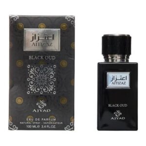 aiyad aitizaz black oud 100ml eau de parfum oriental spicy fragrance for men & women red orange, saffron, sweet sandalwood, black pepper, agar oud & patchouli